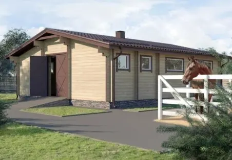 Ecuries en bois massif. Projet d'écuries "Pégase"