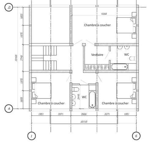 Plan premiere étage projet "Alesina"